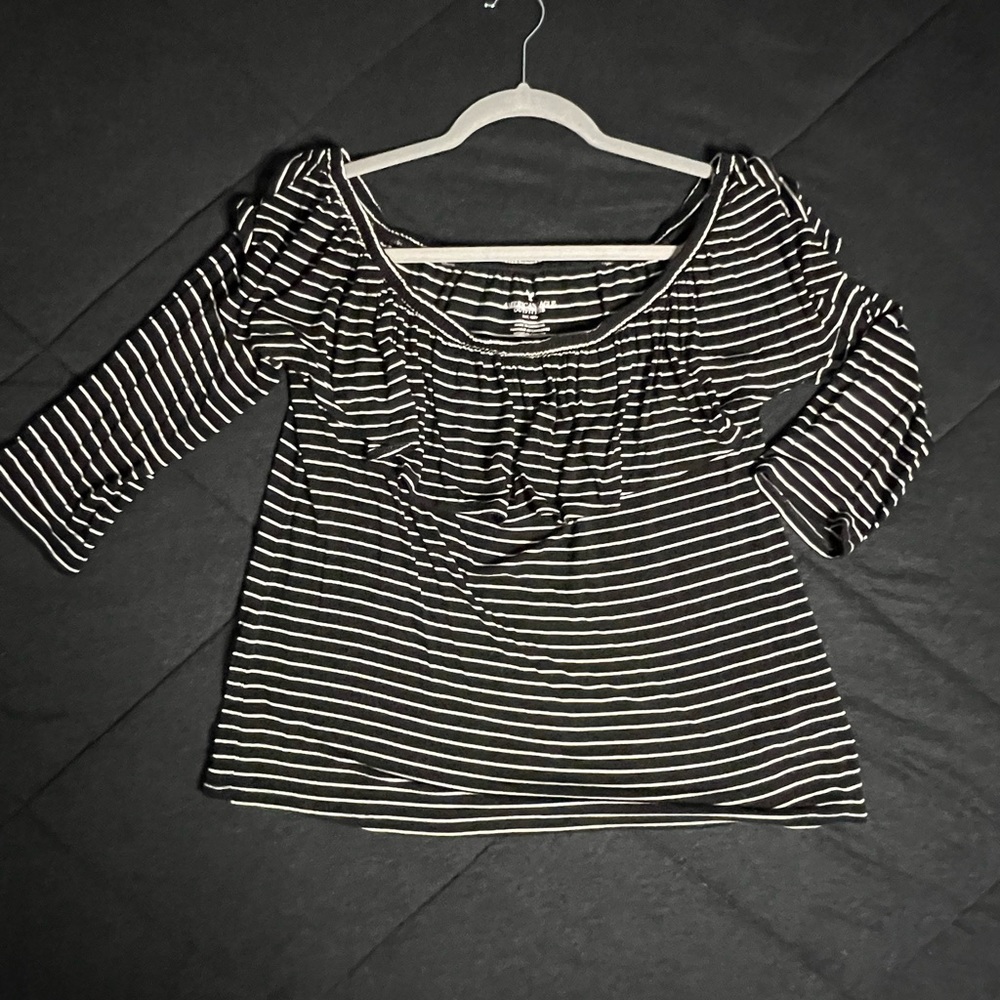 Stripped Off the Shoulder American Eagle Blouse